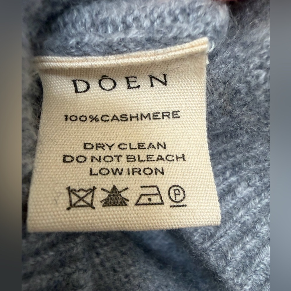 Doen Ashford Cashmere Cardigan in Pebble Gray, Size XL - Picture 8 of 8